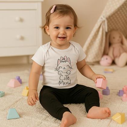 Imagem de Roupa bebe Body manga longa + body manga curta + Calça com punho algodão kit 3 peças Menino Menina enxoval maternidade inverno, frio P,M,G,GG