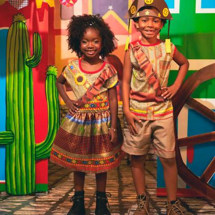 Imagem de Roupa Cangaceiro Infantil Roupa de Festa Junina Infantil Menino Fantasia Dança Escola Quadrilha Quermesse