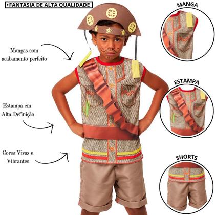 Imagem de Roupa Cangaceiro Infantil Roupa de Festa Junina Infantil Menino Fantasia Dança Escola Quadrilha Quermesse