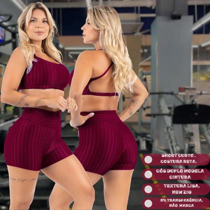 Imagem de Roupa De Academia Legging Short New Zig Liso Básico Curto