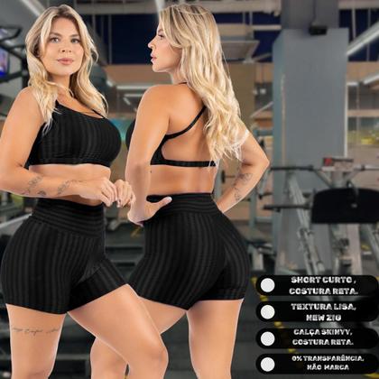 Imagem de Roupa De Academia Legging Short New Zig Liso Básico Curto