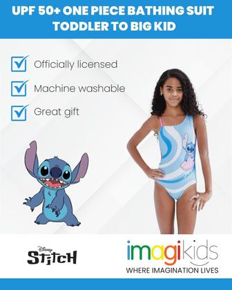 Imagem de Roupa de banho de uma peça Disney Lilo & Stitch UPF 50+ para meninas
