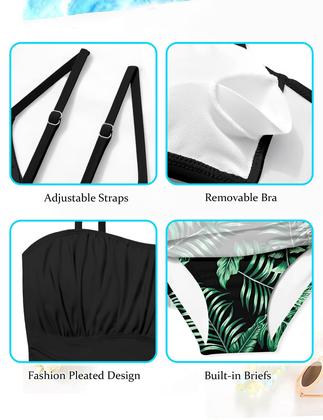 Imagem de Roupa de banho Tankini ADIRUN Girls Tropical Print, tamanho 13-14