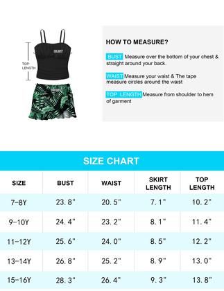 Imagem de Roupa de banho Tankini ADIRUN Girls Tropical Print, tamanho 13-14