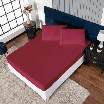 Imagem de Roupa de Cama 400 Fios Percal Ponto Palito Toque 100% Macio