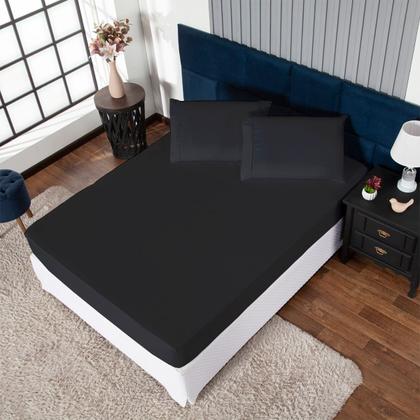 Imagem de Roupa de Cama 400 Fios Percal Ponto Palito Toque 100% Macio