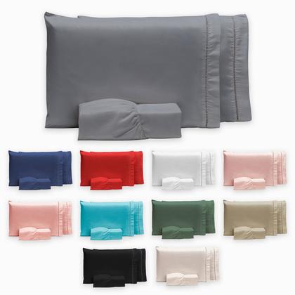 Imagem de Roupa de Cama Casal 400 Fios Micropercal 3 Pçs Jogo de Lençol Extra Macio Toque de Pessego