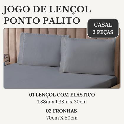 Imagem de Roupa de Cama Casal 400 Fios Micropercal 3 Pçs Jogo de Lençol Extra Macio Toque de Pessego
