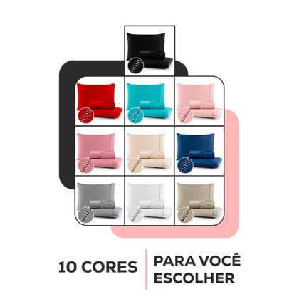 Imagem de Roupa de Cama Casal 400 Fios Micropercal 3 Pçs Jogo de Lençol Extra Macio Toque de Pessego