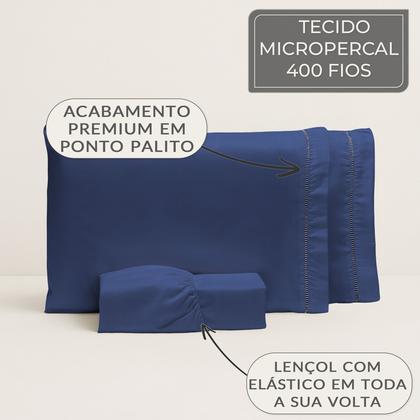 Imagem de Roupa de Cama Casal 400 Fios Micropercal 3 Pçs Jogo de Lençol Extra Macio Toque de Pessego