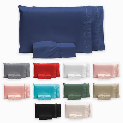 Imagem de Roupa de Cama Casal 400 Fios Micropercal 3 Pçs Jogo de Lençol Extra Macio Toque de Pessego