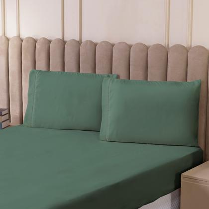 Imagem de Roupa de Cama Casal 400 Fios Micropercal 3 Pçs Jogo de Lençol Extra Macio Toque de Pessego