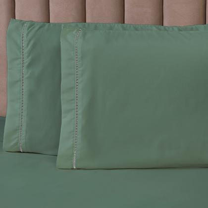 Imagem de Roupa de Cama Casal 400 Fios Micropercal 3 Pçs Jogo de Lençol Extra Macio Toque de Pessego