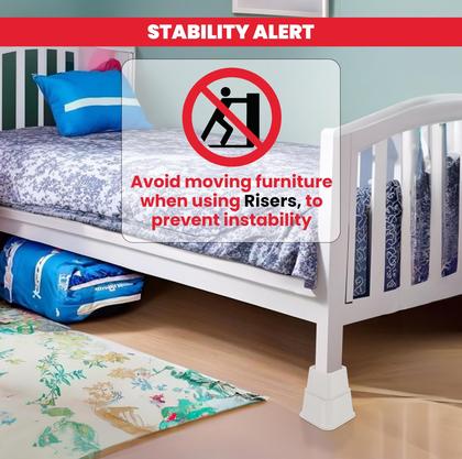 Imagem de Roupa de cama Furniture Risers Utopia com elevação de cama ajustável de 3, 5 ou 8 polegadas (conjunto de 4)