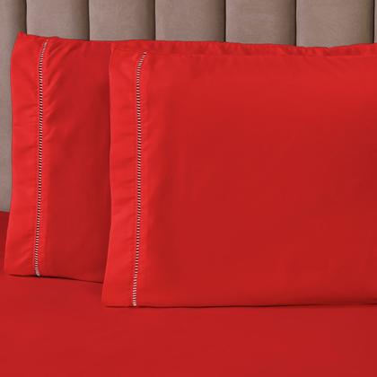 Imagem de Roupa de Cama Jogo Lençol Casal Queen Size 400 Fios Micropercal 3 Peças Toque Macio Premium