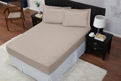 Imagem de Roupa De Cama Kit Lençol 400 Fios King 04 Peças Com Aba