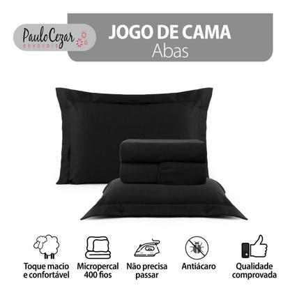 Imagem de Roupa De Cama Kit Lençol 400 Fios King 04 Peças Com Aba