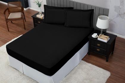 Imagem de Roupa De Cama Kit Lençol 400 Fios King 04 Peças Com Aba