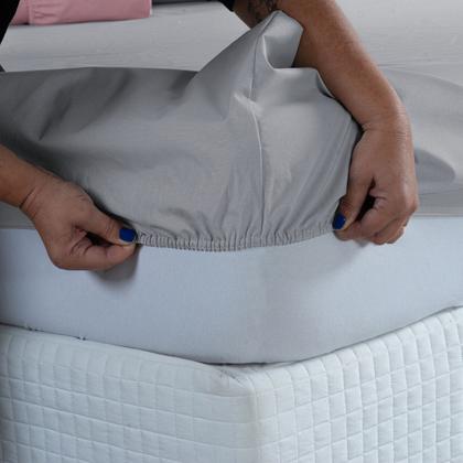 Imagem de Roupa de Cama Solteiro 300 Fios com Ponto Palito 2 peças Lençol 100% Algodão