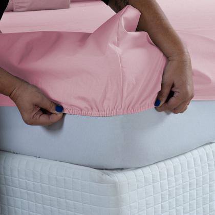 Imagem de Roupa de Cama Solteiro 300 Fios com Ponto Palito 2 peças Lençol 100% Algodão