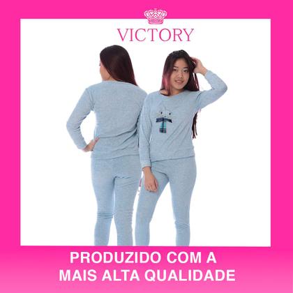 Imagem de Roupa De Dormir Juvenil Pijama De Frio Feminino Quente Leve