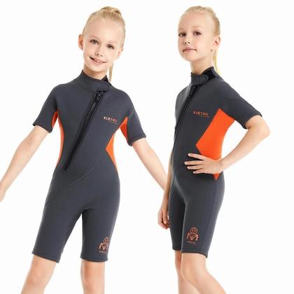 Imagem de Roupa De Mergulho Neoprene 2MM Para Crianças Meninos E Meninas Profissional Para Surf E Mergulho Em