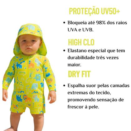 Imagem de Roupa de Praia Bebê com Proteção Uv50 kit com Baldinho de Areia Menina Menino