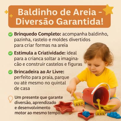 Imagem de Roupa de Praia Bebê com Proteção Uv50 kit com Baldinho de Areia Menina Menino