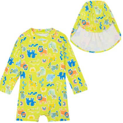 Imagem de Roupa de Praia Bebê com Proteção Uv50 kit com Baldinho de Areia Menina Menino