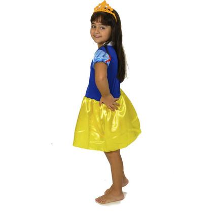 Imagem de Roupa De Princesa Infantil Branca De Neve Com Coroa