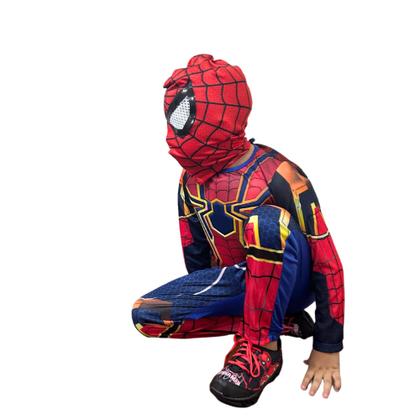 Imagem de Roupa Fantasia Infantil Homem Aranha Dourado Longa C Mascara