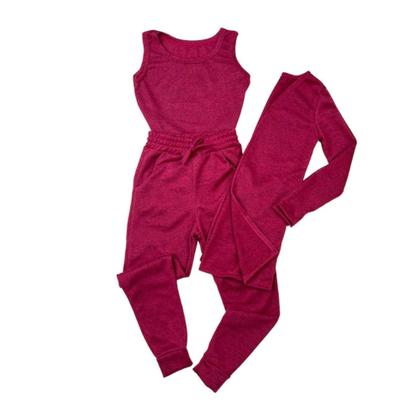 Imagem de Roupa Feminina Infantil 3 Peças Blusa Calça E Cardigan Kids