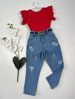 Roupa Feminina Infantil Blusa Calça E Jaqueta Criança Luxo - Ak Fashion Kids Imagem de Roupa Feminina Infantil Blusa Calça E Jaqueta Criança Luxo