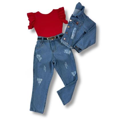 Roupa Feminina Infantil Blusa Calça E Jaqueta Criança Luxo - Ak Fashion Kids Imagem de Roupa Feminina Infantil Blusa Calça E Jaqueta Criança Luxo