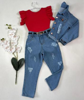 Roupa Feminina Infantil Blusa Calça E Jaqueta Criança Luxo - Ak Fashion Kids Imagem de Roupa Feminina Infantil Blusa Calça E Jaqueta Criança Luxo