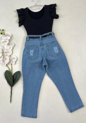 Imagem de Roupa Feminina Infantil Blusa Calça E Jaqueta Criança Luxo