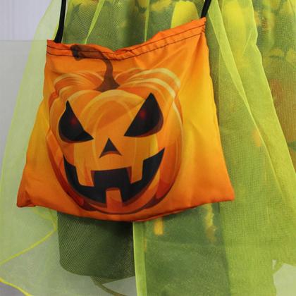Imagem de Roupa Halloween Bebe Menina Vestido Bruxa Com Bolsa e Tiara
