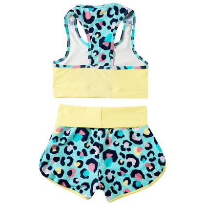 Imagem de Roupa Infantil Feminina para Esporte c/ Uv50+ Beach Tenis Tip Top Conjunto Praia Piscina Bk68