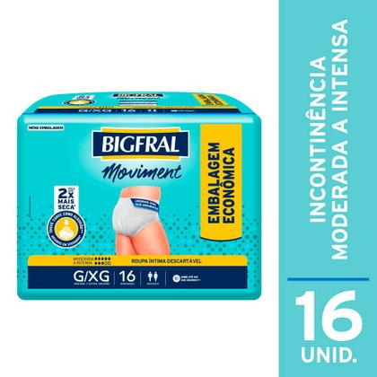 Imagem de Roupa Íntima Bigfral Moviment G/XG 16 Unidades