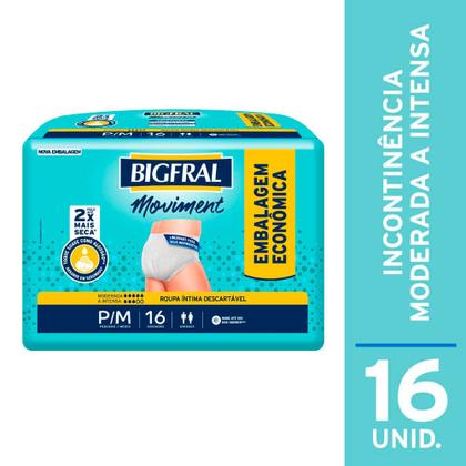 Imagem de Roupa Íntima Bigfral Moviment P/M 16 Unidades