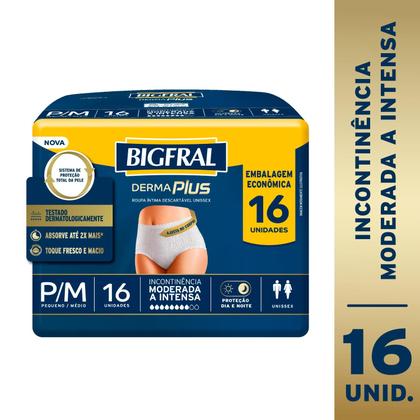 Imagem de Roupa Íntima Bigfral Pants Derma Plus P/M com 16un