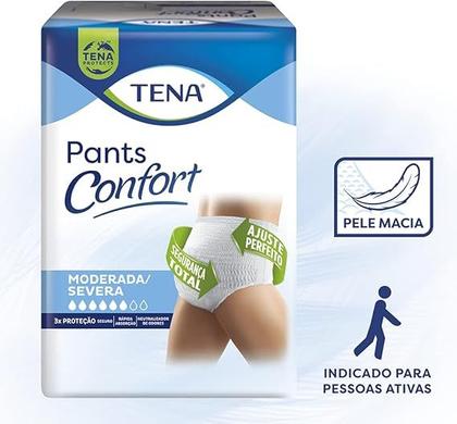 Imagem de Roupa Íntima Descartável Tena Pants Confort Unissex P/M Absorção Moderada a Intensa 16 unidades