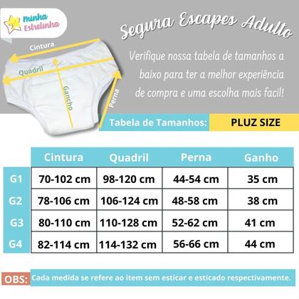 Imagem de Roupa Íntima Geriátrica Plus Size Segura Escape Urina 2un BB