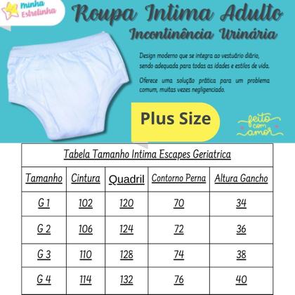 Imagem de Roupa Íntima Geriátrica Plus Size Segura Escape Urina 2un BC