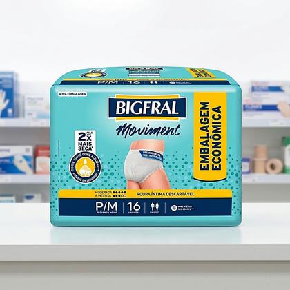 Imagem de Roupa Íntima Moviment Bigfral Unissex Tam P/M 16 unidades