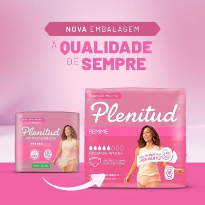 Imagem de Roupa Íntima Plenitud Femme Para Incontinência P/M 8 Unidades
