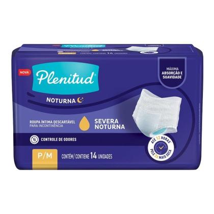Imagem de Roupa Íntima Plenitud Noturna P/M - 2 Pacotes com 14 Fraldas - Total 28 Tiras
