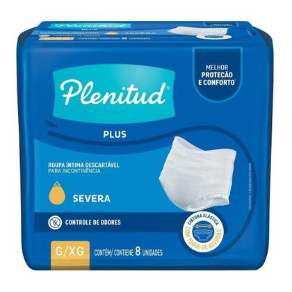 Imagem de Roupa Íntima Plenitud Protect Plus Tamanho G/XG - 4 Pacotes com 8 Fraldas - Total 32 Tiras