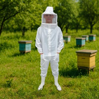 Imagem de Roupa Macacão Apicultor Apicultura Mexer Tirar Mel Abelha Profissional Completa Proteção Poliéster