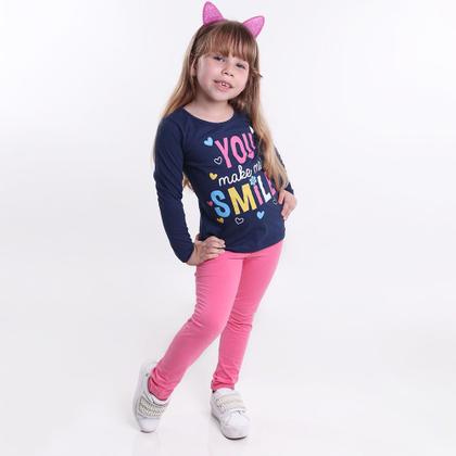 Imagem de Roupa Meia Estação Infantil Em Algodão 2 Conjuntos Feminino Blusas e Legging